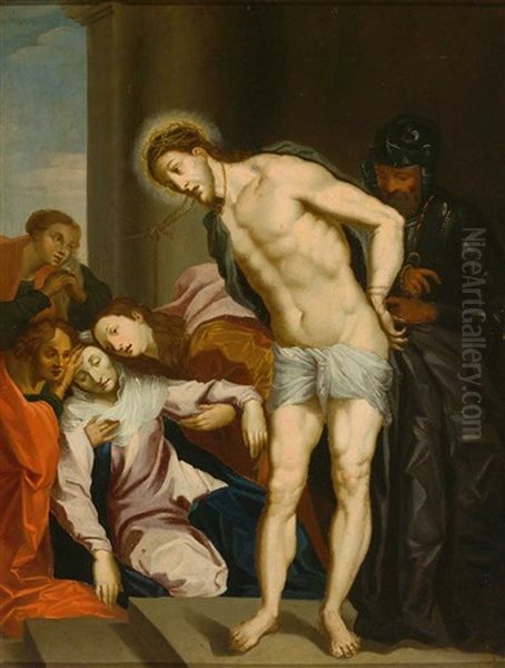 Geiselchristus Oil Painting by Januarius Johann Rasso Zick