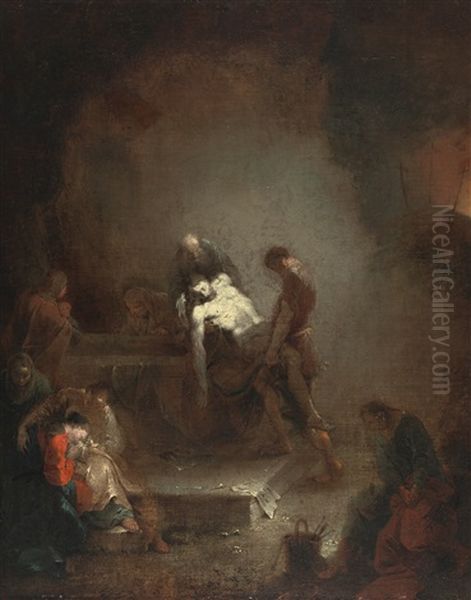 Grablegung Christi Oil Painting by Januarius Johann Rasso Zick