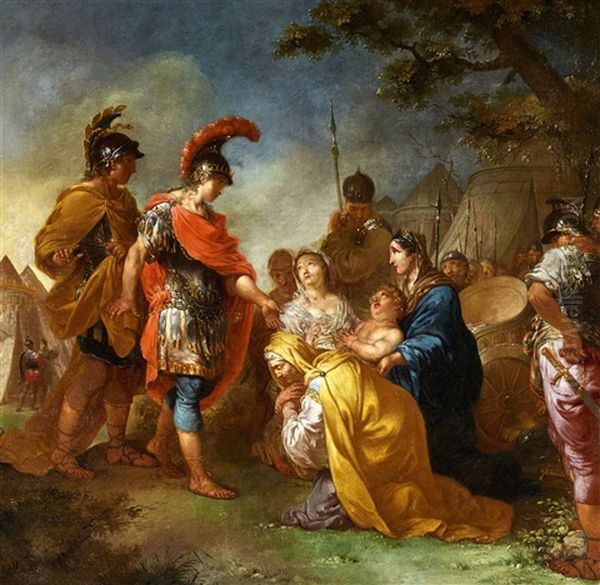 Alexander The Great And The Family Of Darius The Abstinence Of Scipio Oil Painting by Januarius Johann Rasso Zick