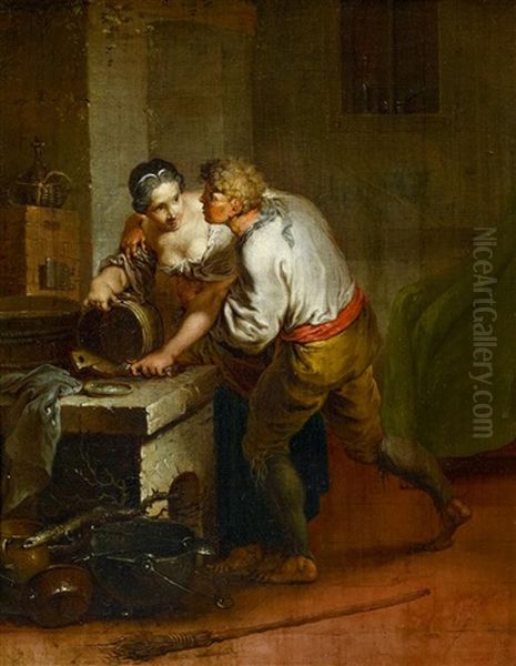 In Der Schlosskuche Oil Painting by Januarius Johann Rasso Zick