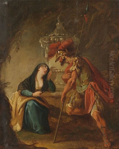 Flavianus Und Seine Frau Dafrosa (study) Oil Painting by Johann Zick