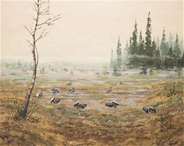 Grouse Oil Painting by Jiri Zidlicky