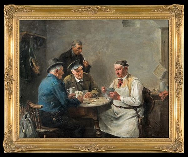 Playing Cards Oil Painting by Hermann Ziebland