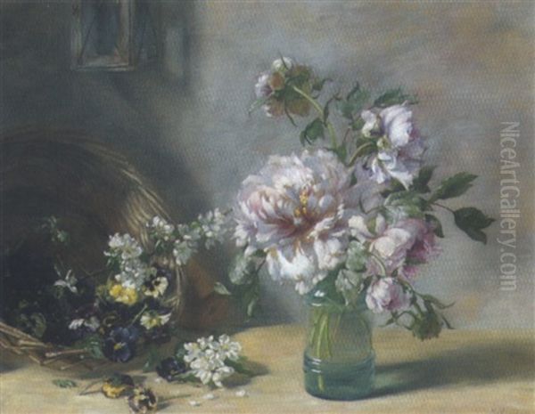 Fruhlingsblumen Oil Painting by Martha von Ziegelmayer