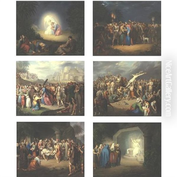 Scenes From The Passion Of Christ (set Of 12) Oil Painting by Jules Claude Ziegler