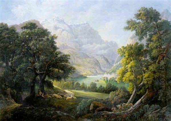 Am Klonthalersee Oil Painting by Jakob Ziegler-Sulzberger