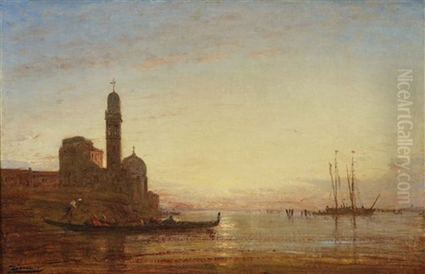 Cemetery Of San Michele Island Oil Painting by Felix Ziem