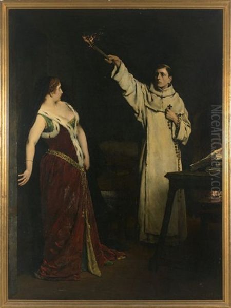 La Tentation De Saint Thomas D'aquin Oil Painting by Francois Edouard Zier