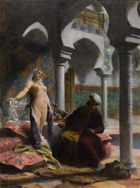 The New Harem Girl Oil Painting by Francois Edouard Zier