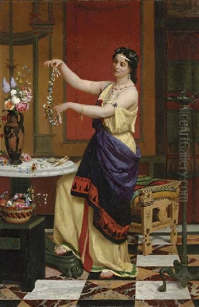 Le Collier De Fleurs Oil Painting by Francois Edouard Zier