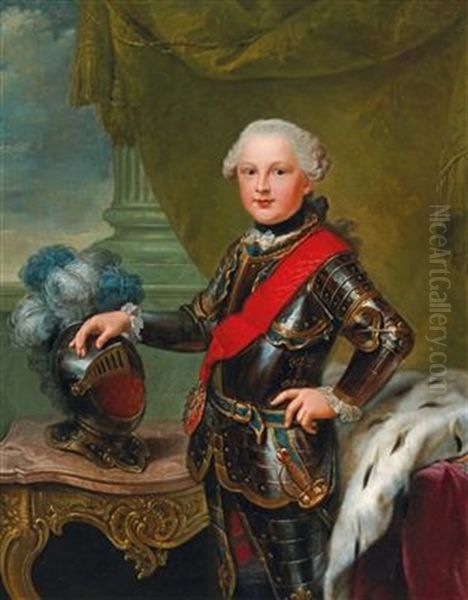 Portrait Of Duke Carl Ii August Of Pfalz-zweibrucken As Hereditary Prince Of Bavaria Oil Painting by Johann Georg Ziesenis