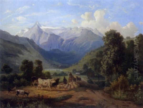 Heimkehr Von Der Weide Oil Painting by Antonin Zimmer