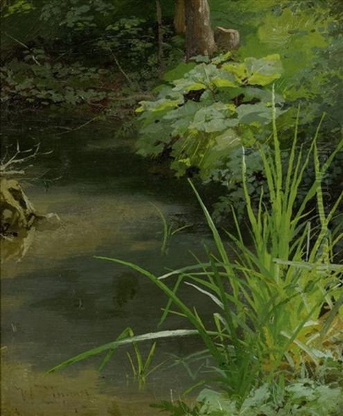 Am Bach Oil Painting by Wilhelm Carl August Zimmer