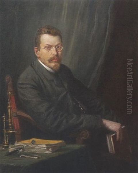 Herrenportrat Oil Painting by Alfred Zimmermann