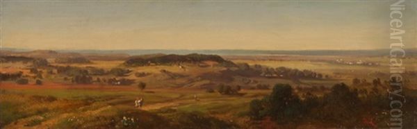 Heidelandschaft Oil Painting by August Richard Zimmermann