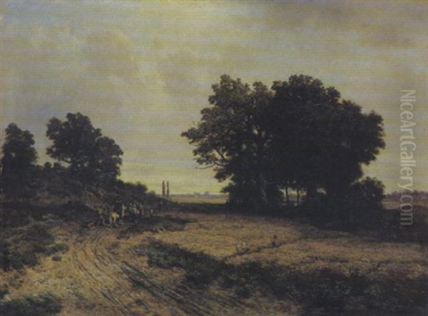 Sommerliche Feldlandschaft Oil Painting by August Robert Zimmermann