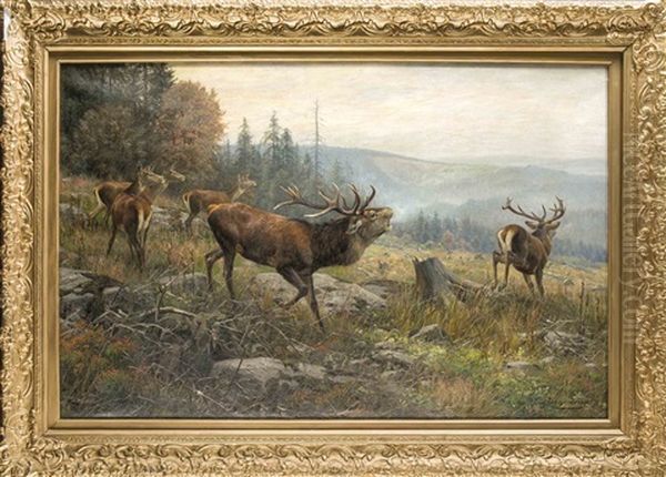 Jagdmaler Im Harz Oil Painting by Carl Zimmermann