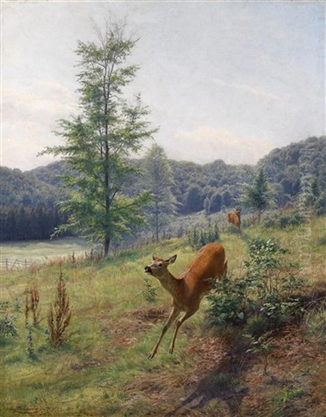 Zur Blattzeit Oil Painting by Carl Zimmermann