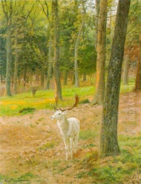 Im Wildpark Oil Painting by Carl Zimmermann