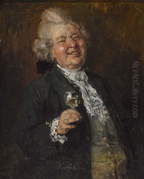 Prosit Oil Painting by Ernst Karl Georg Zimmermann