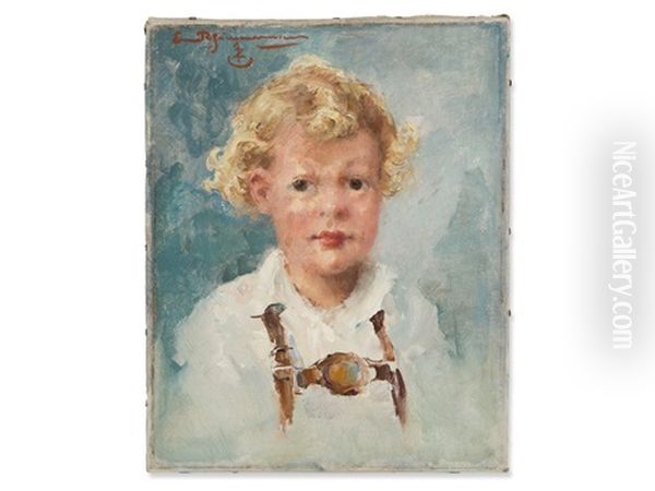 Bavarian Boy Oil Painting by Ernst Reinhard Zimmermann