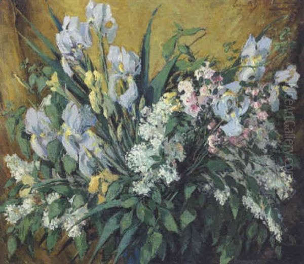 Blomsterstilleben Oil Painting by Ernst Reinhard Zimmermann