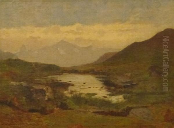 Lac De Montagne Oil Painting by Friedrich Zimmermann