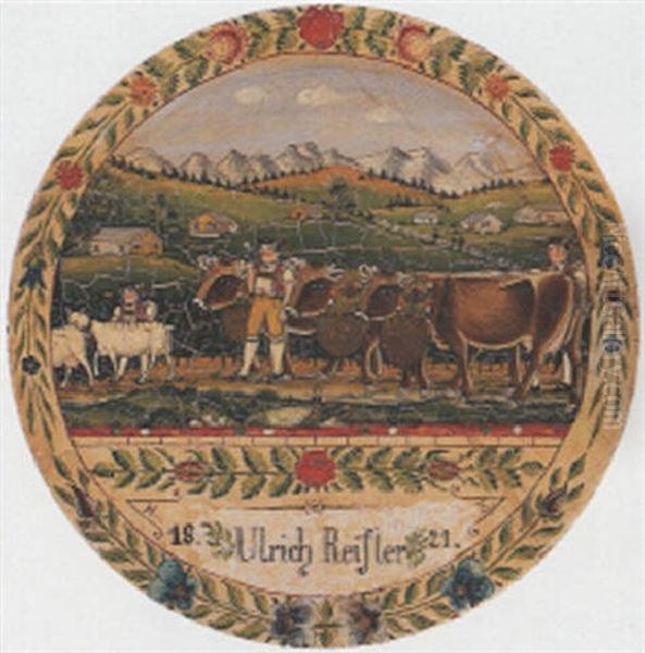 Eimerbodeli Ulrich Reifler Oil Painting by Huldrich Zimmermann