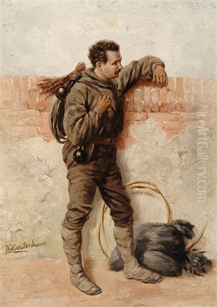 The Chimney Sweeper Oil Painting by Johan Georg Gerstenhauer Zimmermann