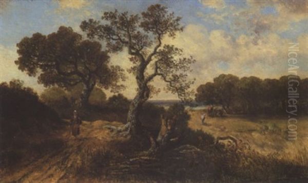 Baumlandschaft Oil Painting by Max Zimmermann