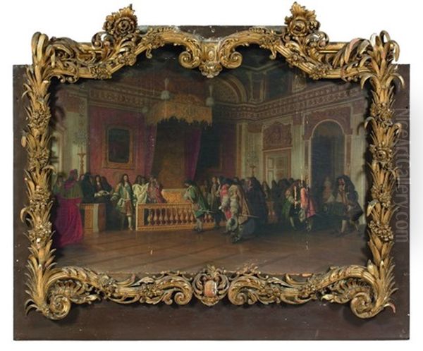 Le Lever De Louis Xiv A Versailles Oil Painting by Reinhard Sebastian Zimmermann