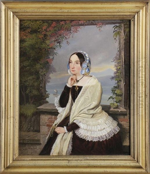 Portrait Der Charlotte Zu Hohenlohe-bartenstein Jagstberg Oil Painting by Reinhard Sebastian Zimmermann