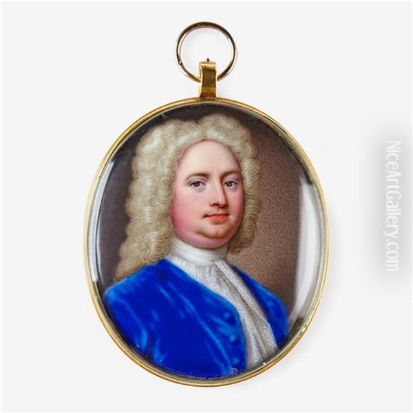 Portrait Miniature Of A Gentleman Oil Painting by Christian Friedrich Zincke