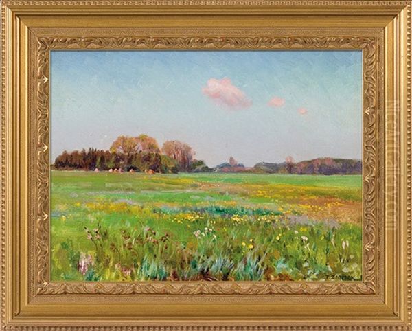 Meadow Oil Painting by Teodor Ziomek