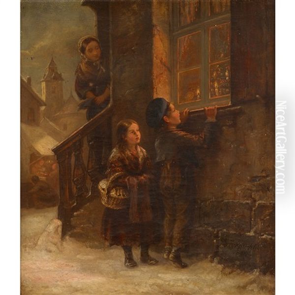 Christmas Time Oil Painting by Victor Zippenfeldt