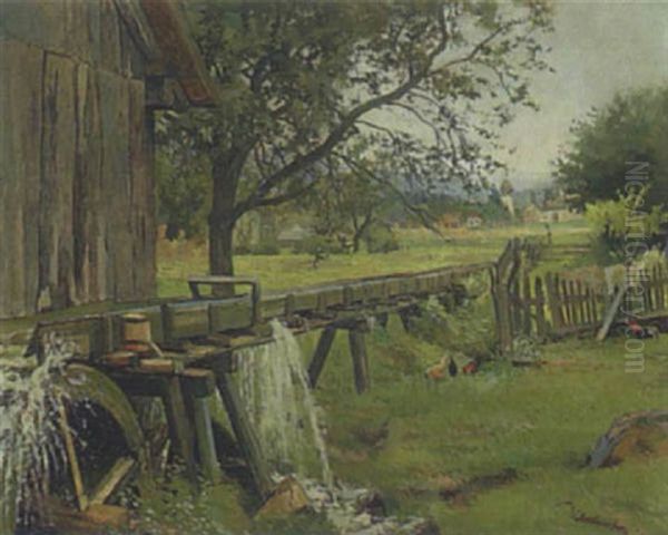 Alte Muhle Am Dorfrand Oil Painting by Josef Zlatuschka