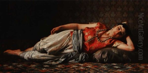 Odalisque Oil Painting by Achille (Jean-Baptiste) Zo