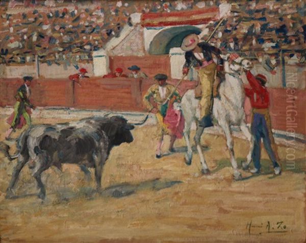 Tauromachie Oil Painting by Henri Achille Zo