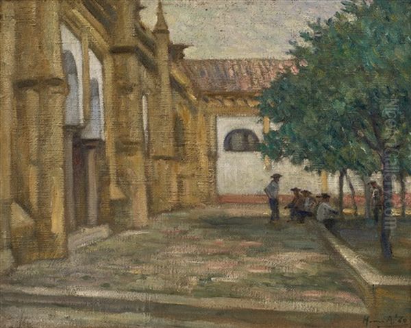 Patio De La Mezquita Oil Painting by Henri Achille Zo