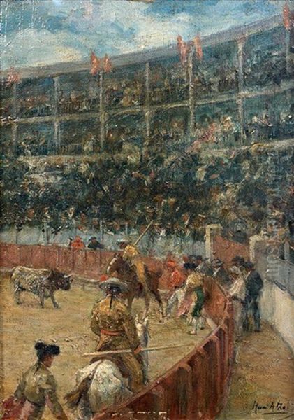 Corrida Oil Painting by Henri Achille Zo