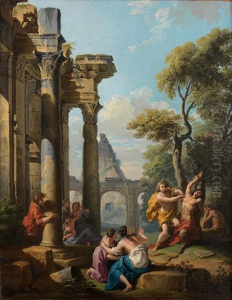 The Flaying Of Marsyas; And The Judgment Of Midas (2) Oil Painting by Giuseppe Zocchi