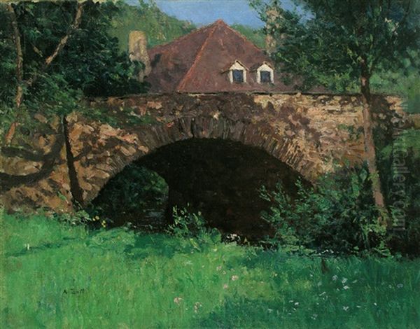 The Old Bridge Oil Painting by Alfred Zoff