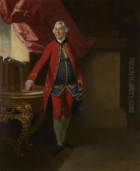 Full Length Portrait Of Sir William Young, Governor Of St. Domenica Oil Painting by Johann Joseph Zoffany