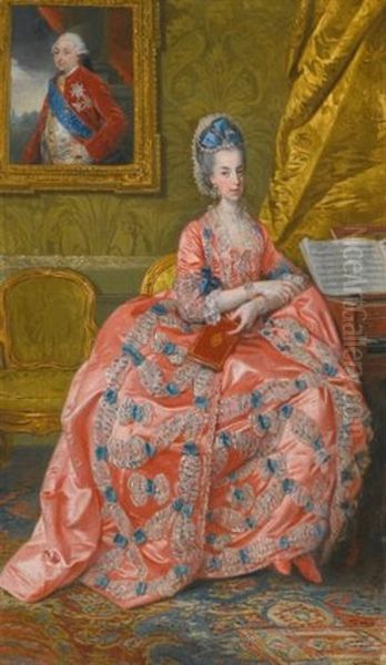 Portrait Of The Archduchess Maria Amalia Of Austria, Duchess Of Parma Oil Painting by Johann Joseph Zoffany