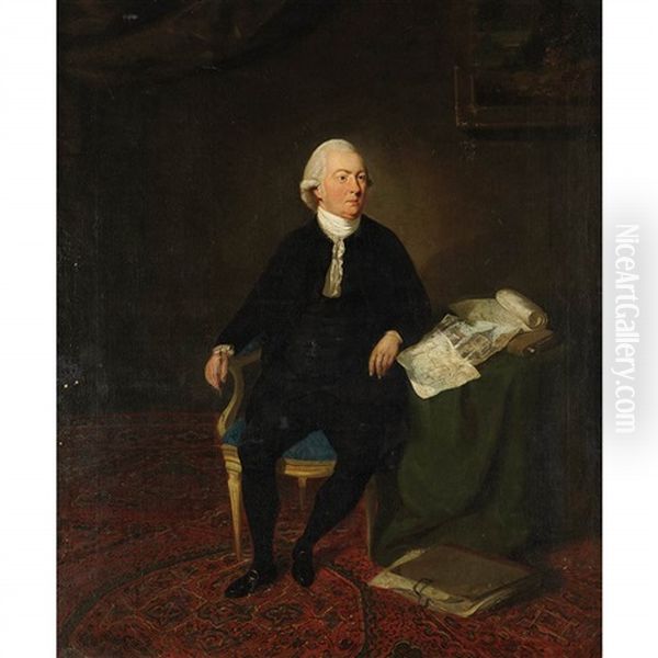 Portrait Of A Draftsman Oil Painting by Johann Joseph Zoffany