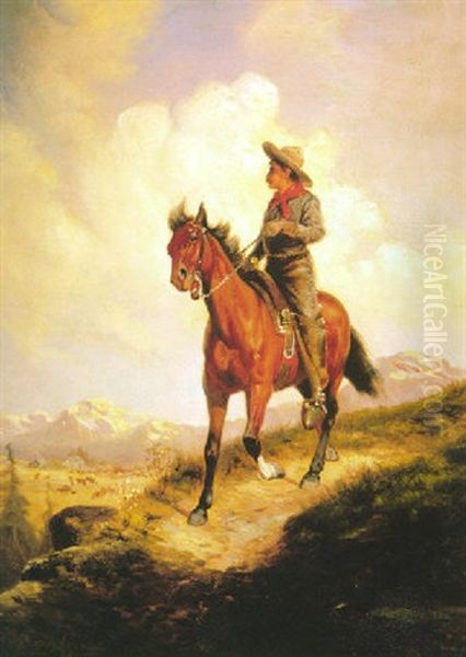 Montana Cowboy 1885 Oil Painting by Rufus Fairchild Zogbaum