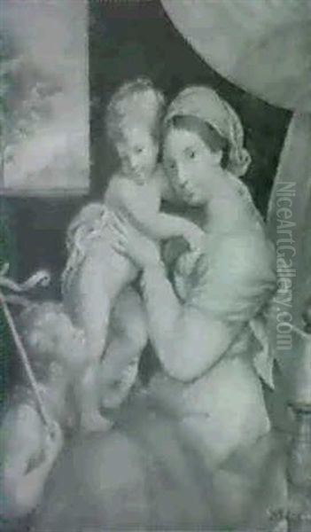 Madonna Mit Kind Und Dem Johannesknaben Oil Painting by Andreas Zoli