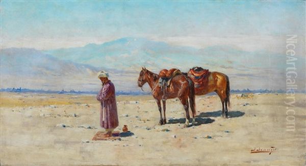 Stopping For Prayer Oil Painting by Richard Karlovich Zommer