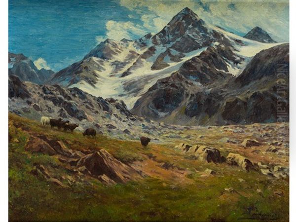 Darstellung Des Berges Ararat (elbrus) Im Kaukasus Oil Painting by Richard Karlovich Zommer