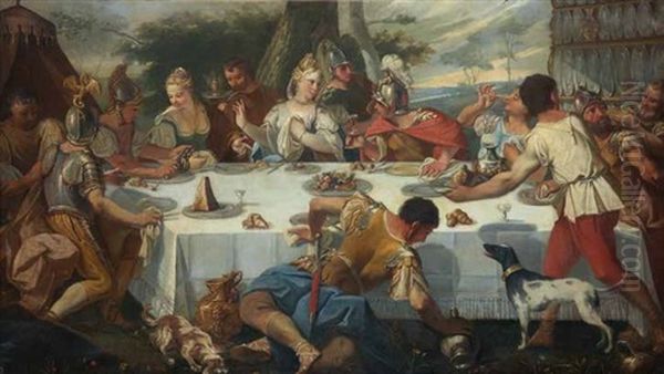 Le Banquet De Cleopatre Oil Painting by Gaetano Zompini